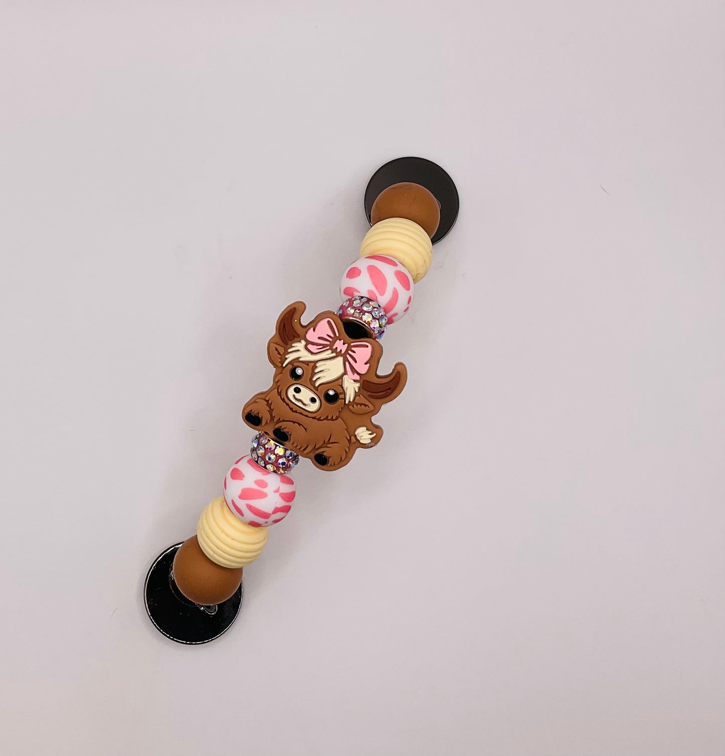 Girl cow phone charm